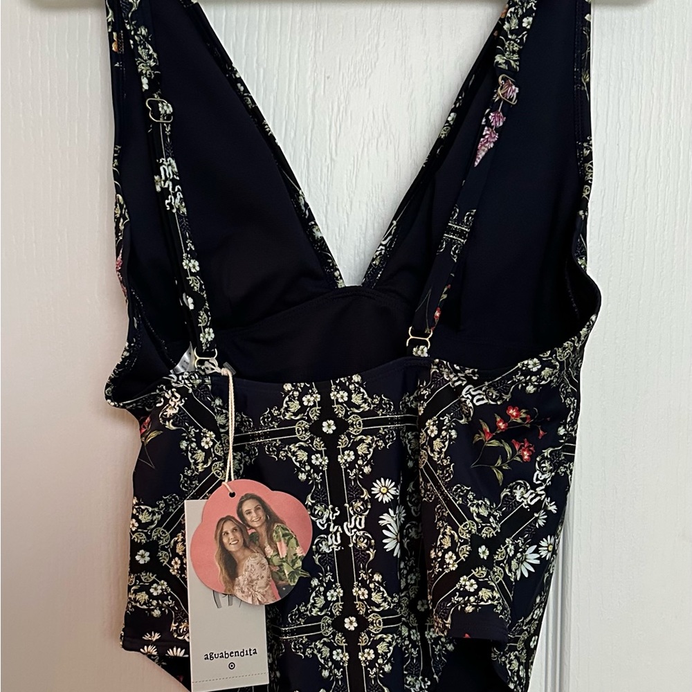 Dainty Floral Tile Print Cheeky One Piece Swimsuit - Agua Bendita x Target - Picture 4 of 5